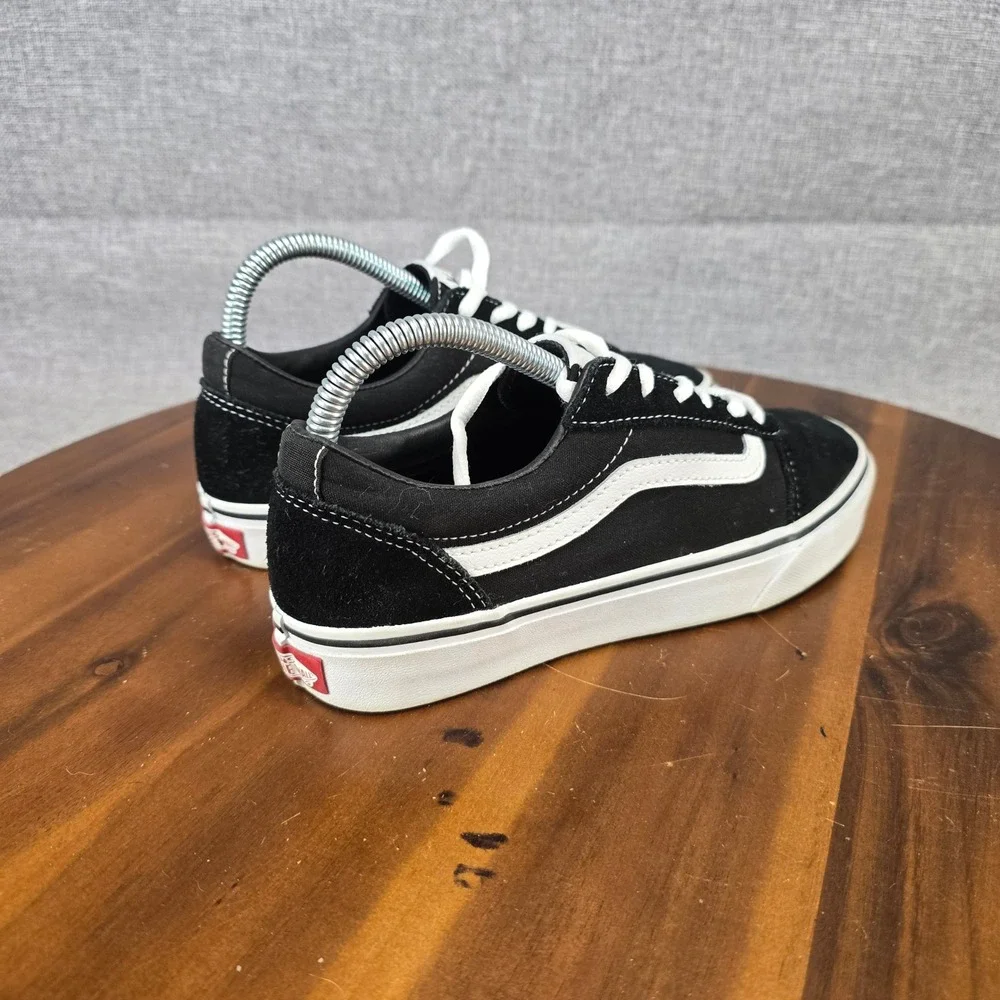 Vans Ward Low Top Black White Suede Canvas Kids Youth Size 5.0 Sneakers